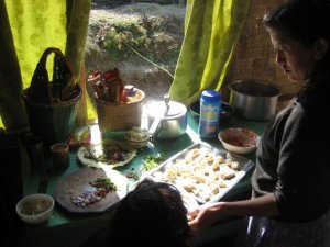 Darap village, Sikkim - cooking momos